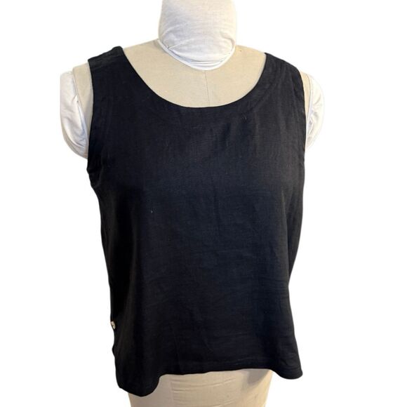 Vintage 1980’s 100% Linen Tank Top by David Dart Sz. S Black Cool Comfort Lightw - Picture 1 of 8